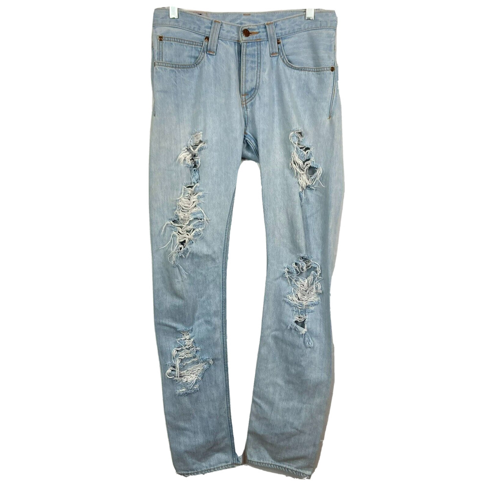 Big John x Rockin Jelly Bean Jeans Womens Sz‎ 30 Japan Blue Cotton Ripped